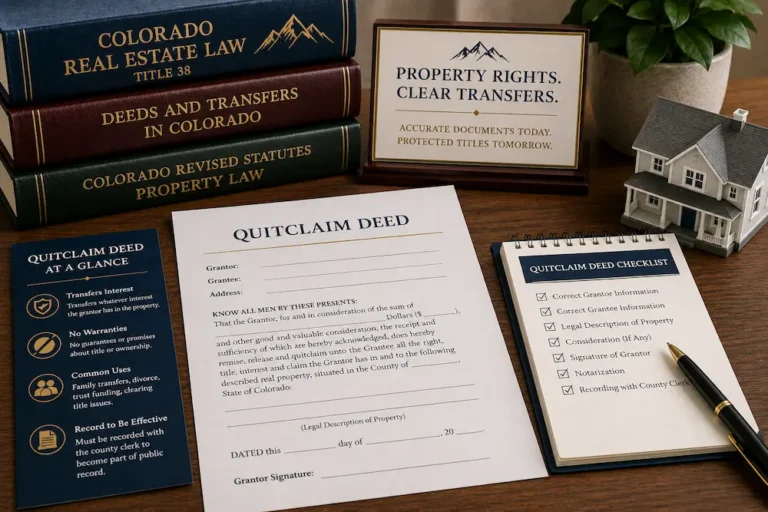 Quitclaim Deed Colorado: Requirements, Risks and Filing Steps
