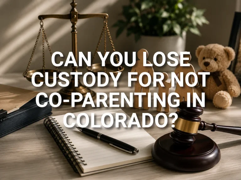 Can You Lose Custody for Not Co-Parenting in Colorado?